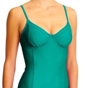 ATHLETA Jade Green Kaimana Molded Bra Cup Tankini Top